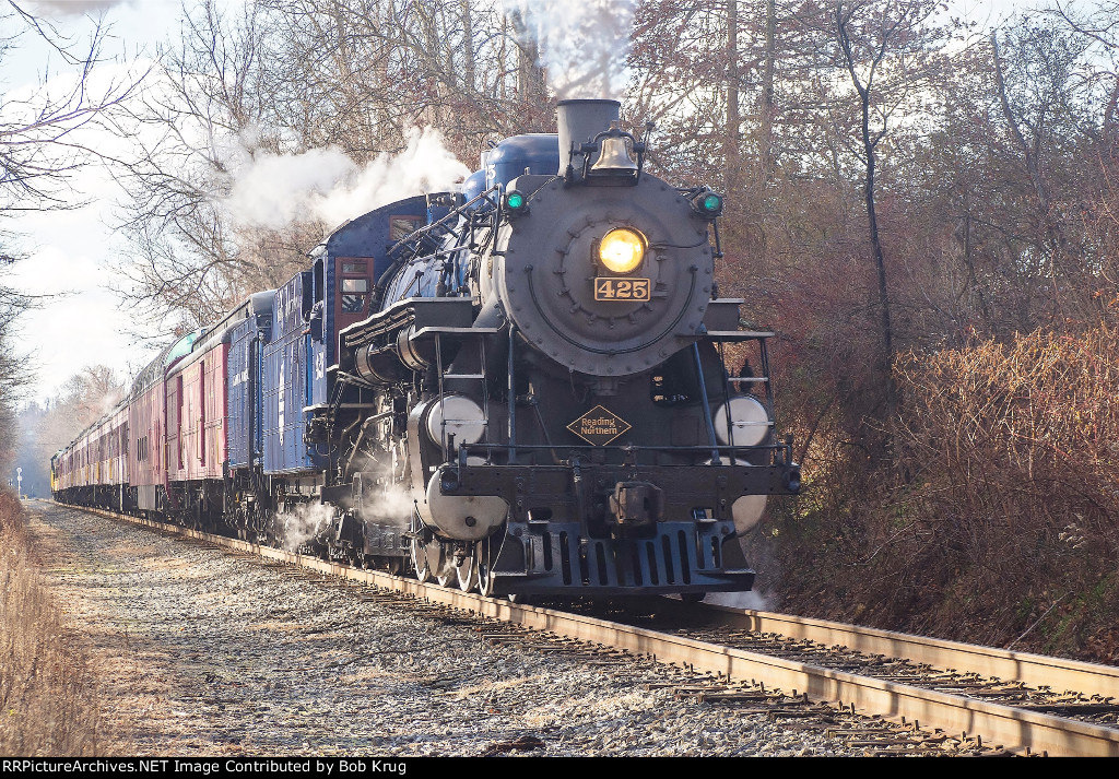 RBMN 425 with the Santa Train heading north through Berne Township, PA